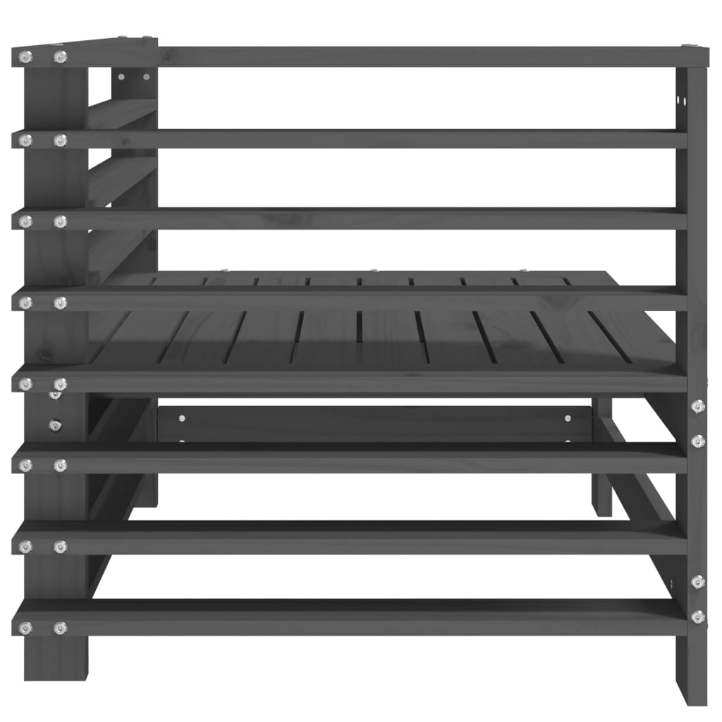 vidaXL Canapés d'angle de jardin 2 pcs Gris Bois de pin massif