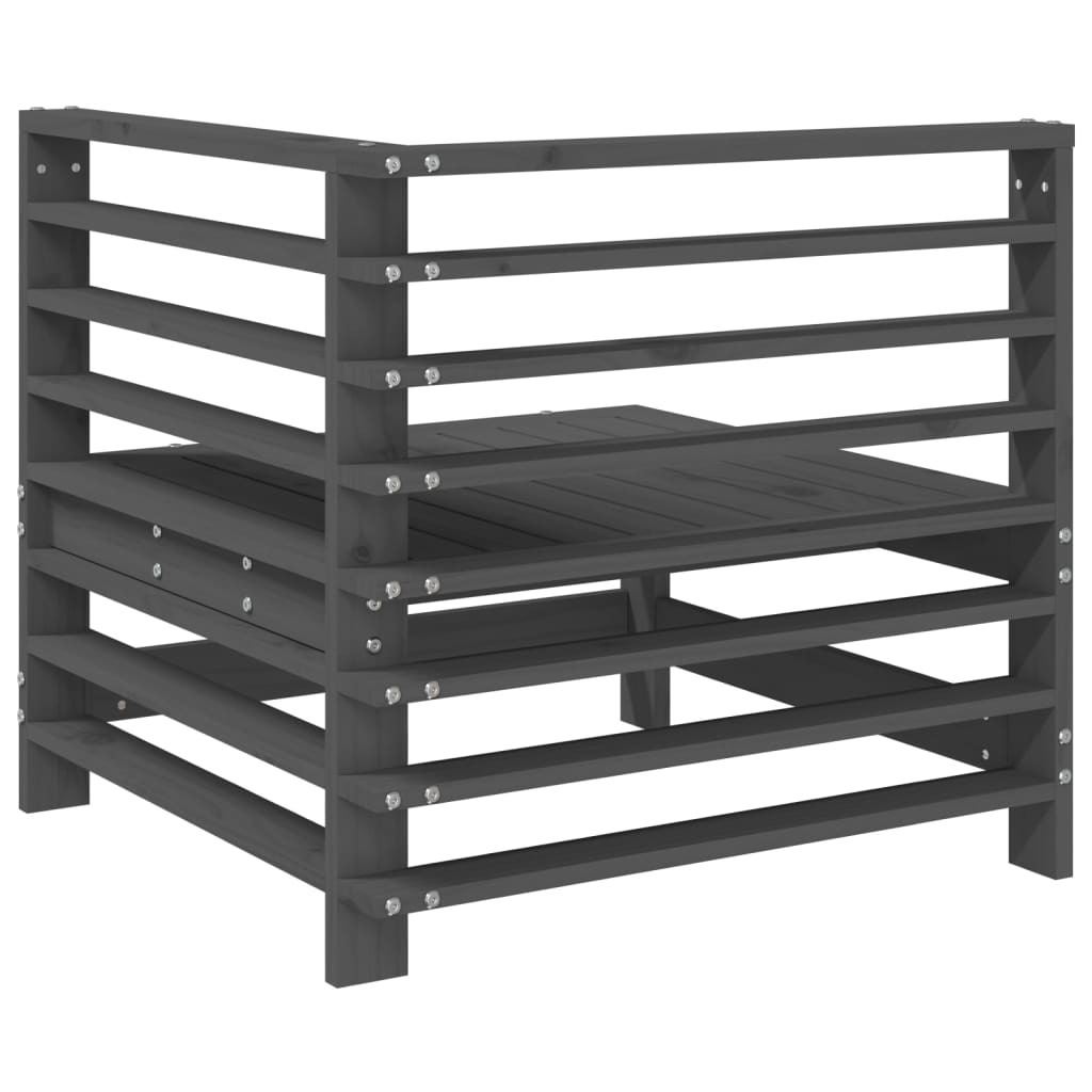 vidaXL Canapés d'angle de jardin 2 pcs Gris Bois de pin massif