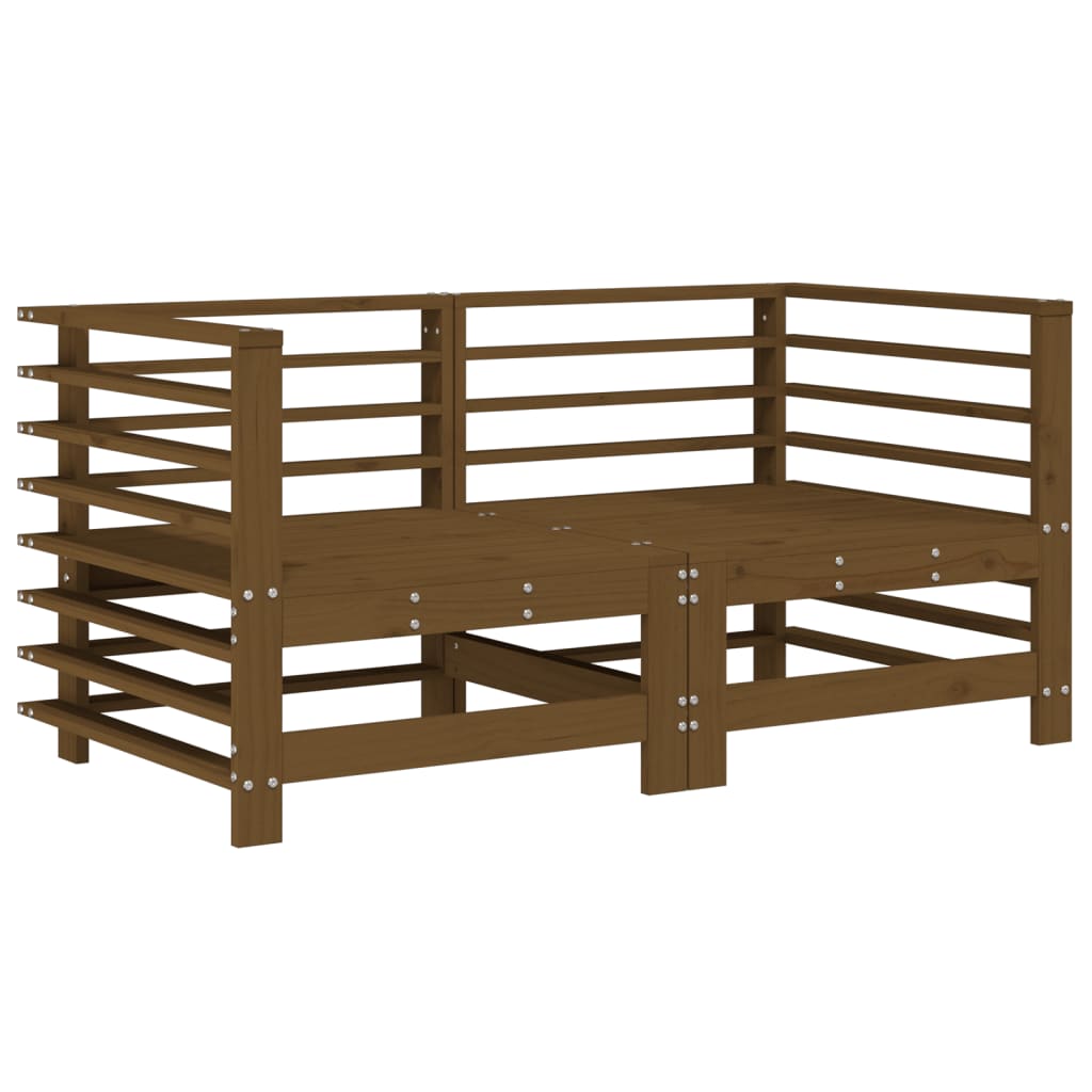 vidaXL Canapés d'angle de jardin 2 pcs Marron miel Bois de pin massif