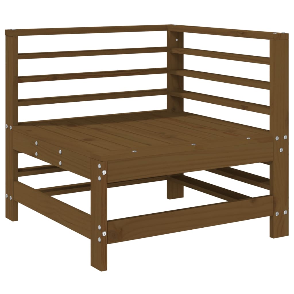 vidaXL Canapés d'angle de jardin 2 pcs Marron miel Bois de pin massif