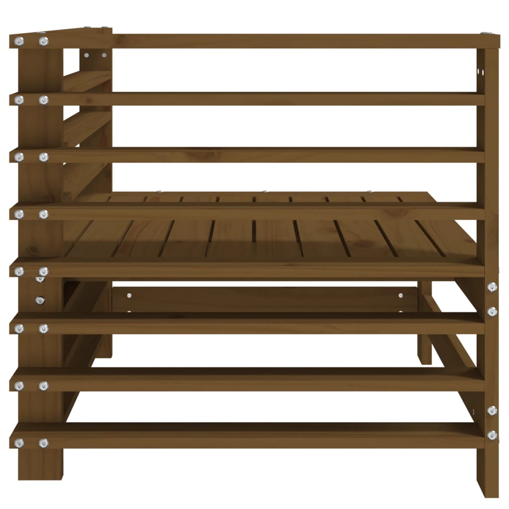 vidaXL Canapés d'angle de jardin 2 pcs Marron miel Bois de pin massif
