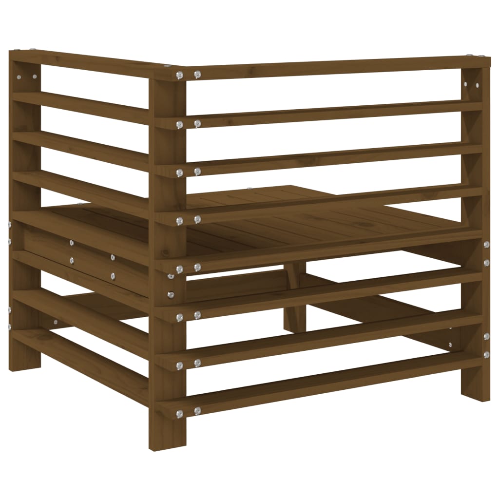 vidaXL Canapés d'angle de jardin 2 pcs Marron miel Bois de pin massif
