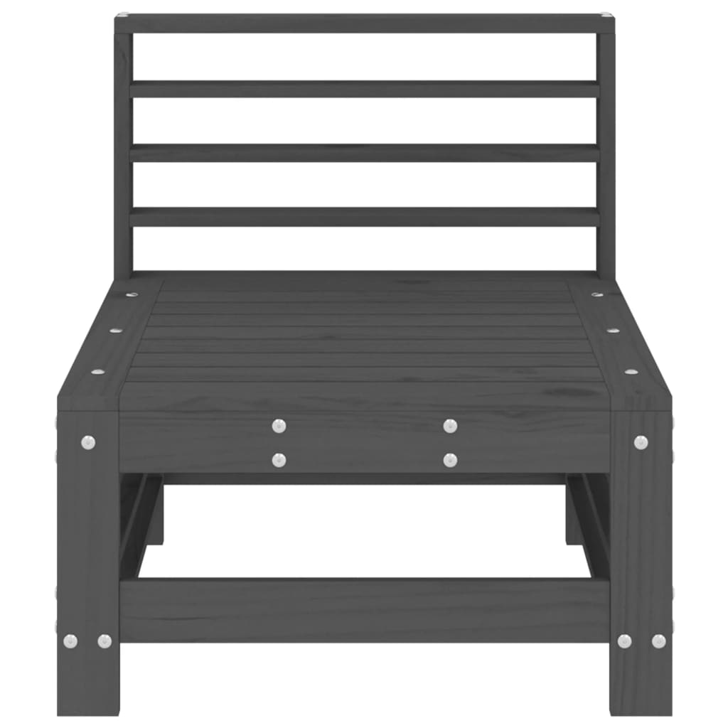 vidaXL Canapés centraux de jardin 2 pcs Gris Bois de pin massif
