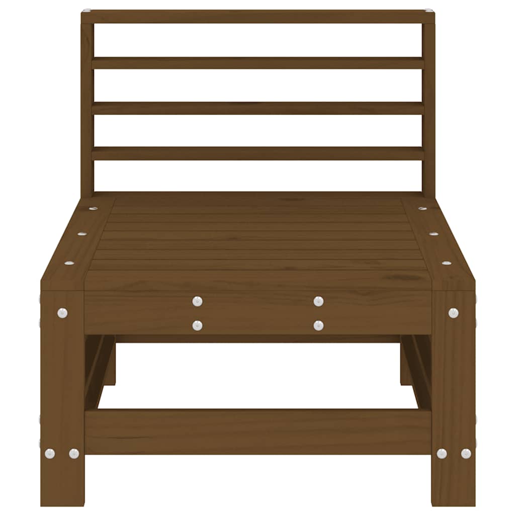 vidaXL Garten-Mittelsofas 2 Stk. Honigbraun Massivholz Kiefer