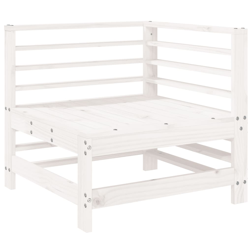 vidaXL Ensemble de jardin 3 pcs Blanc Bois de pin massif