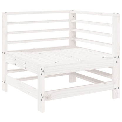 vidaXL Ensemble de jardin 3 pcs Blanc Bois de pin massif