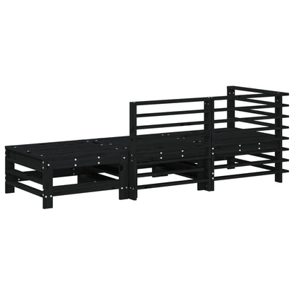 vidaXL Ensemble de mobilier de jardin 3 pcs Noir Bois de pin massif