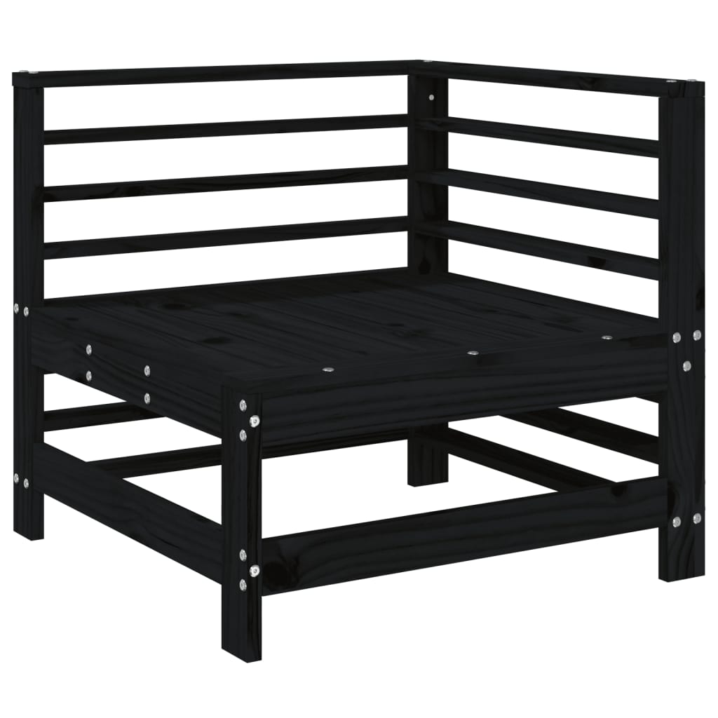 vidaXL Ensemble de mobilier de jardin 3 pcs Noir Bois de pin massif