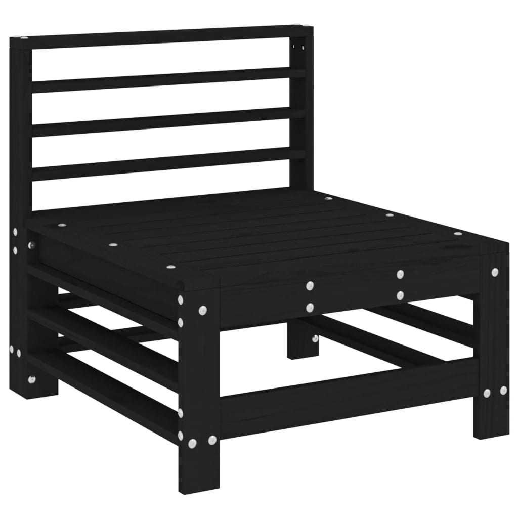 vidaXL Ensemble de mobilier de jardin 3 pcs Noir Bois de pin massif