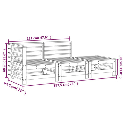 vidaXL Ensemble de mobilier de jardin 3 pcs Bois de Douglas massif