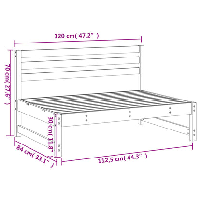 vidaXL Canapé central de jardin 120x80 cm en pin massif