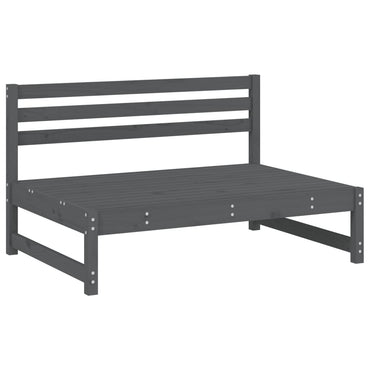 vidaXL Canapé central de jardin gris 120x80 cm Bois de pin massif
