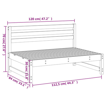 vidaXL Garten-Mittelsofa 120x80 cm Massivholz Douglasie