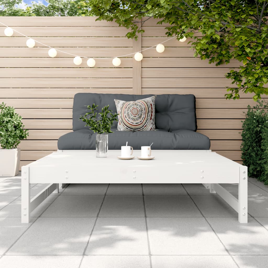 vidaXL Banc de jardin blanc 120x80 cm en bois de pin massif