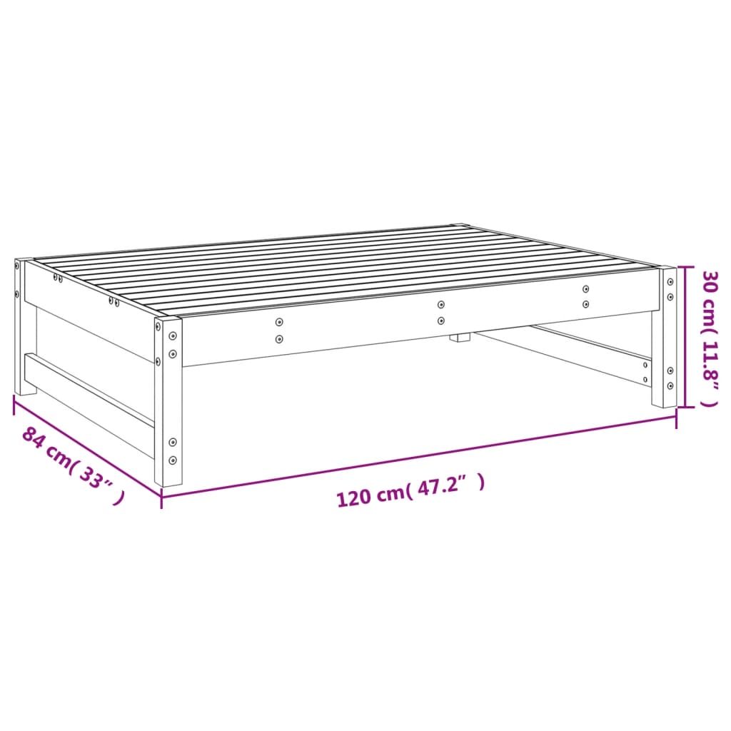 vidaXL Tabouret de jardin 120x80 cm en pin imprégné