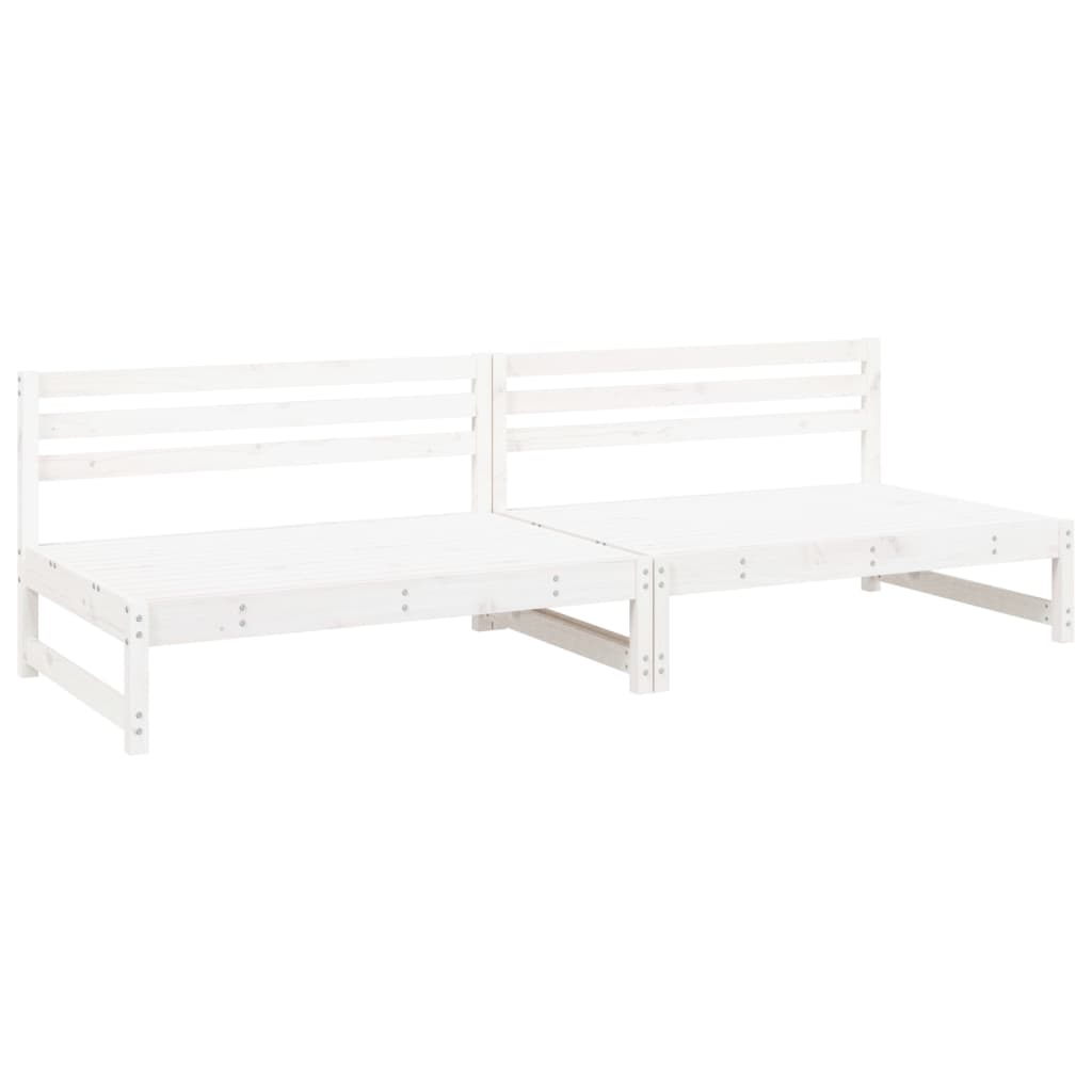vidaXL Canapés centraux de jardin 2 pcs Blanc 120x80 cm Bois de pin massif