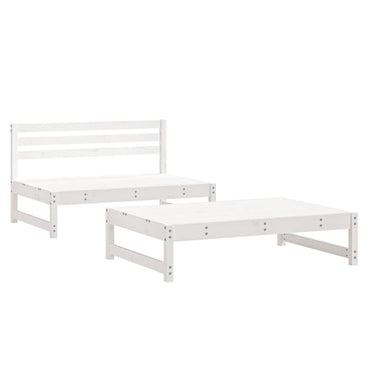 vidaXL Salon de jardin 2 pcs Bois de pin massif Blanc