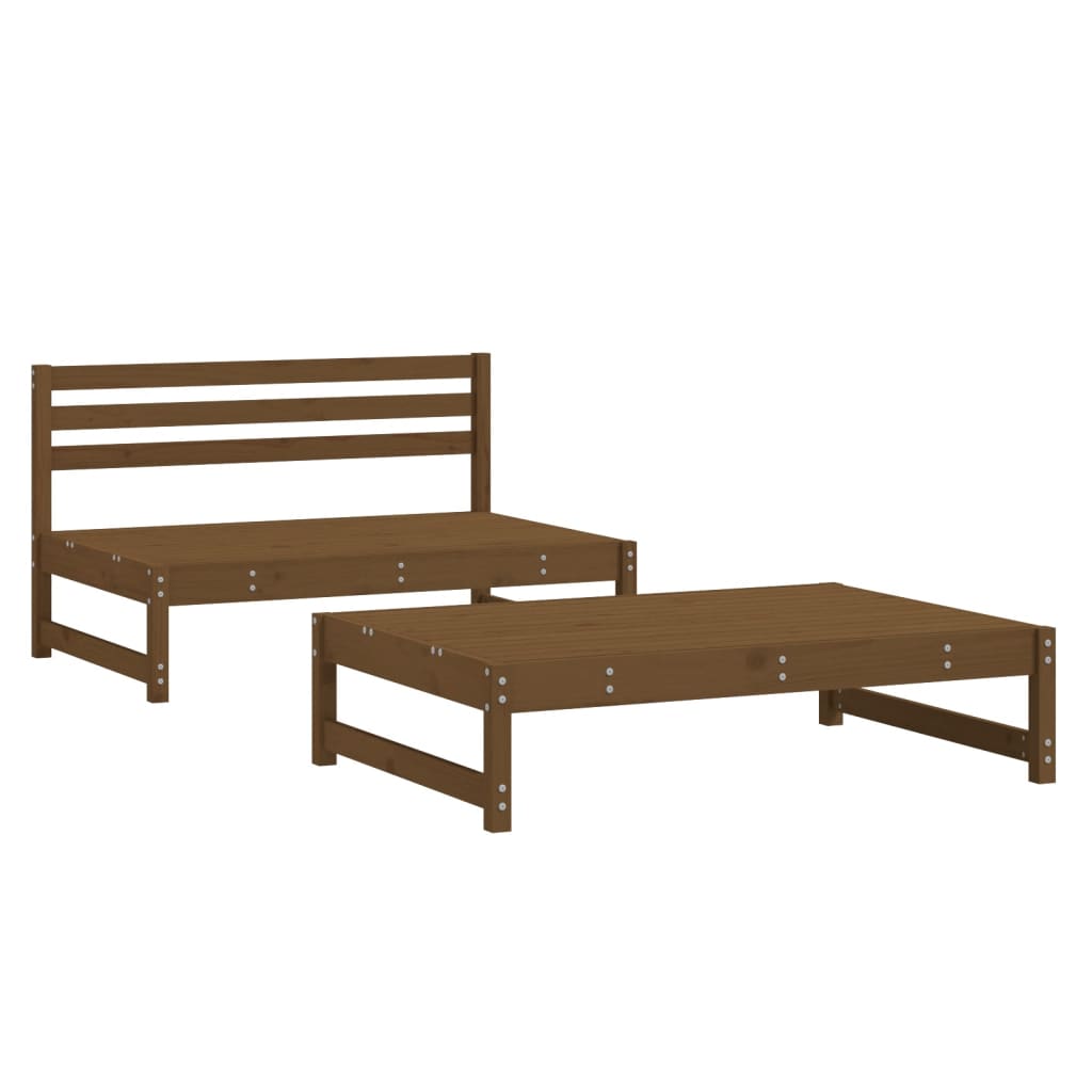 vidaXL Salon de jardin 2 pcs marron miel, bois de pin massif