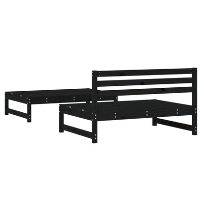 vidaXL Ensemble de jardin 2 pcs Noir Bois de pin massif