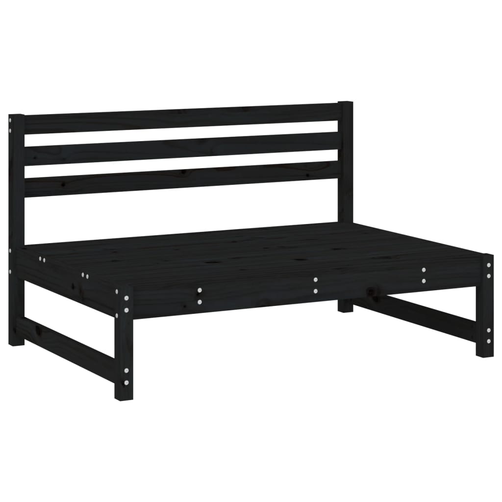 vidaXL Ensemble de jardin 2 pcs Noir Bois de pin massif