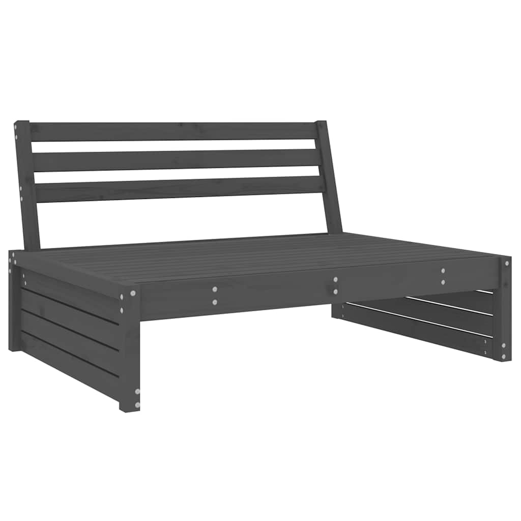vidaXL Canapé central de jardin gris 120x80 cm Bois de pin massif