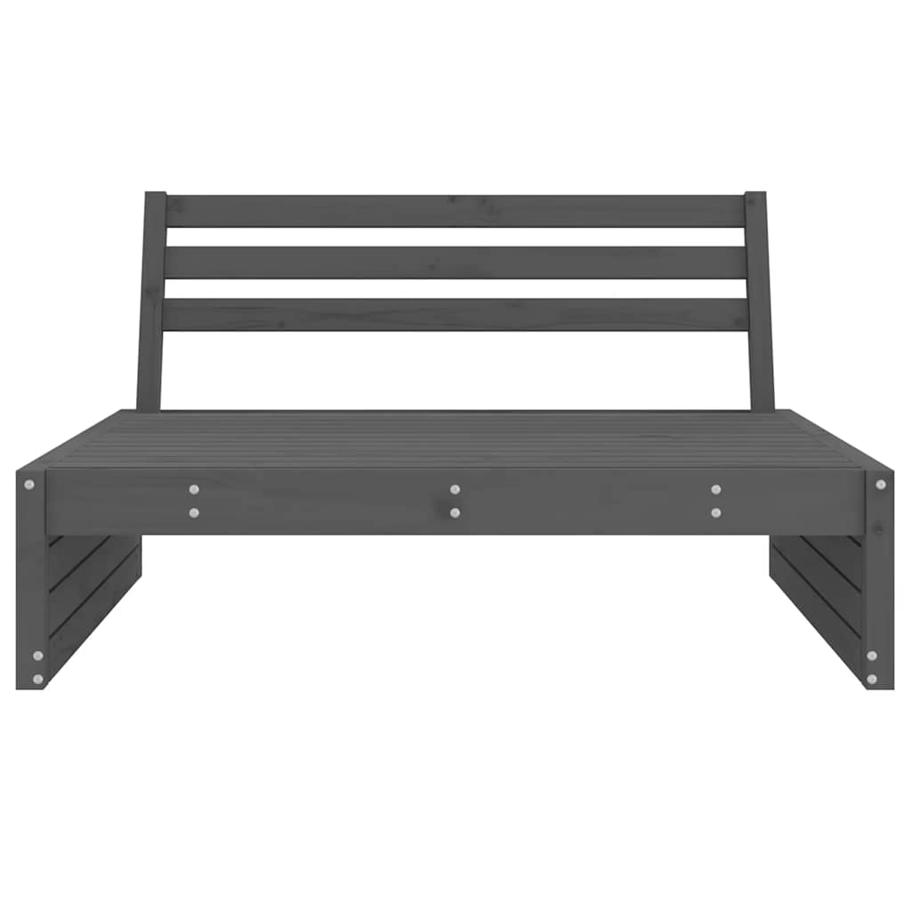 vidaXL Canapé central de jardin gris 120x80 cm Bois de pin massif