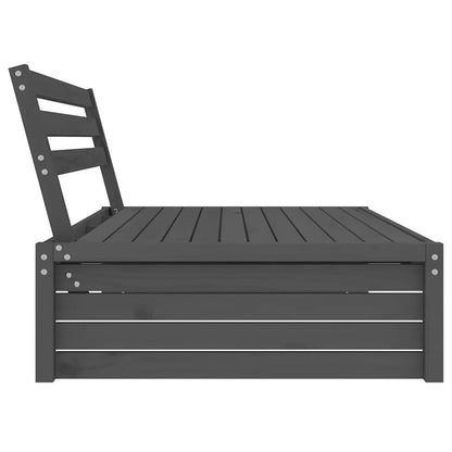 vidaXL Canapé central de jardin gris 120x80 cm Bois de pin massif