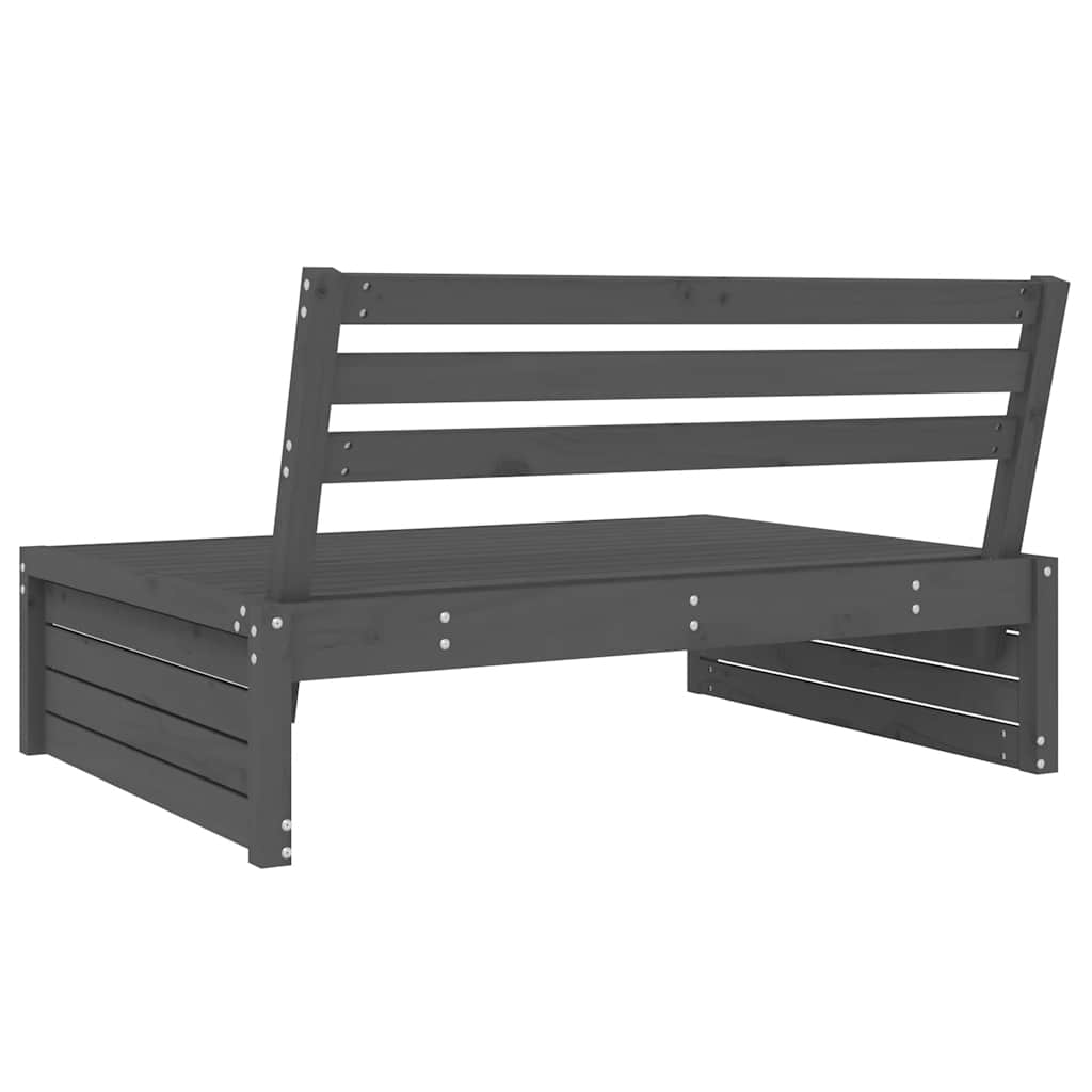 vidaXL Canapé central de jardin gris 120x80 cm Bois de pin massif