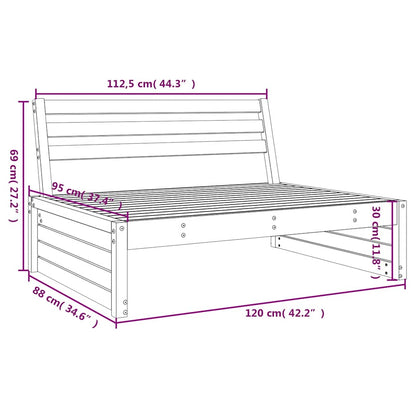 vidaXL Canapé central de jardin gris 120x80 cm Bois de pin massif