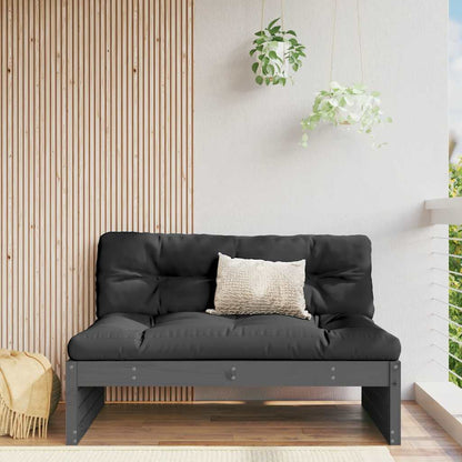 vidaXL Canapé central de jardin gris 120x80 cm Bois de pin massif