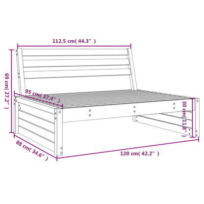 vidaXL Garten-Mittelsofa Honigbraun 120x80 cm Massivholz Kiefer