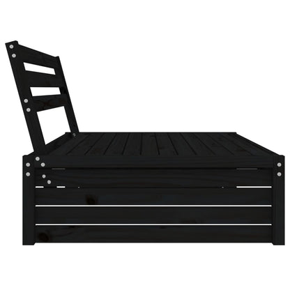 vidaXL Garten-Mittelsofa Schwarz 120x80 cm Massivholz Kiefer