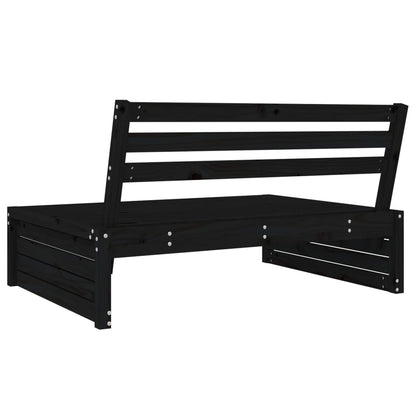 vidaXL Garten-Mittelsofa Schwarz 120x80 cm Massivholz Kiefer