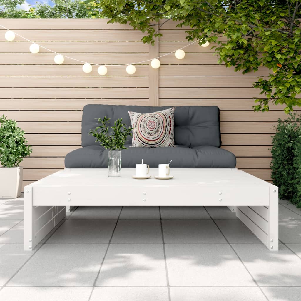 vidaXL Banc de jardin blanc 120x80 cm en bois de pin massif