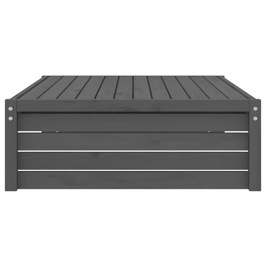 vidaXL Gartenhocker Grau 120x80 cm Massivholz Kiefer