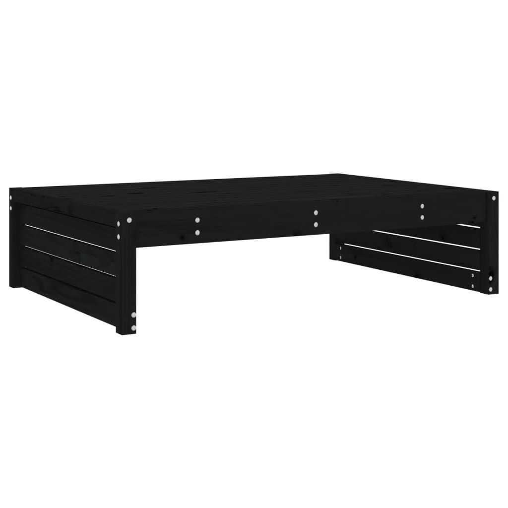 vidaXL Tabouret de jardin Noir 120x80 cm Bois de pin massif