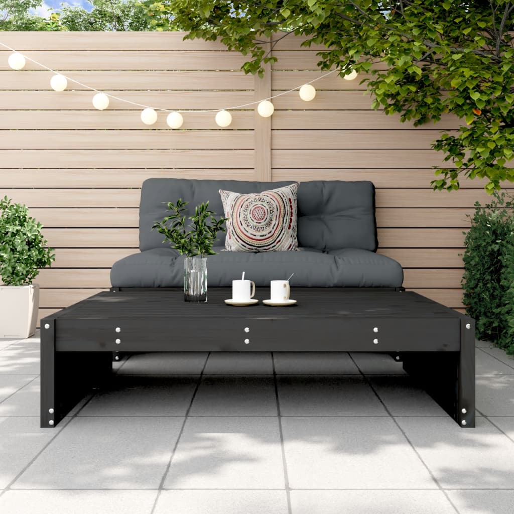 vidaXL Tabouret de jardin Noir 120x80 cm Bois de pin massif