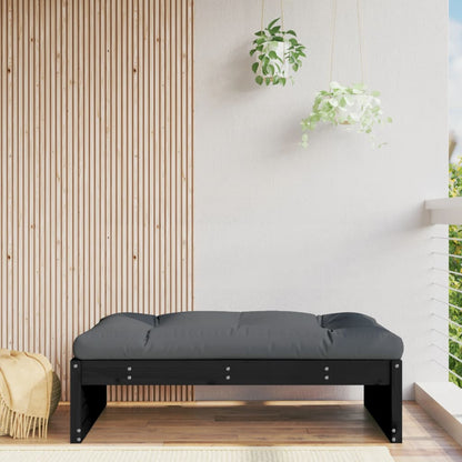 vidaXL Tabouret de jardin Noir 120x80 cm Bois de pin massif