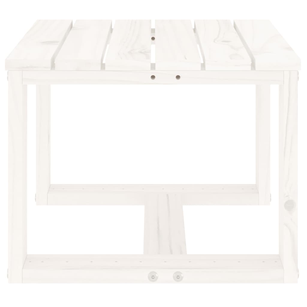 vidaXL Garten-Beistelltisch Weiß 40x38x28,5 cm Massivholz Kiefer