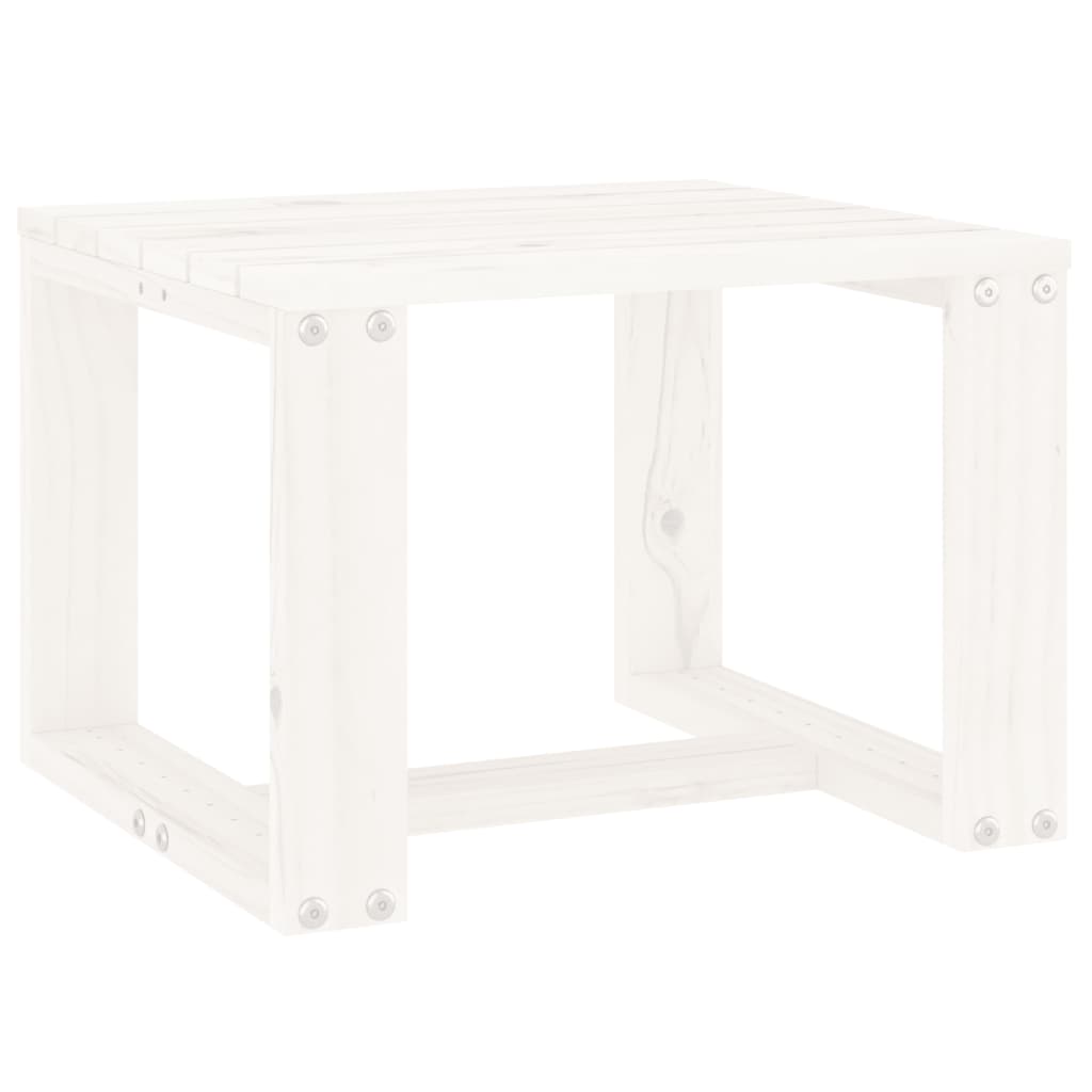 vidaXL Garten-Beistelltisch Weiß 40x38x28,5 cm Massivholz Kiefer