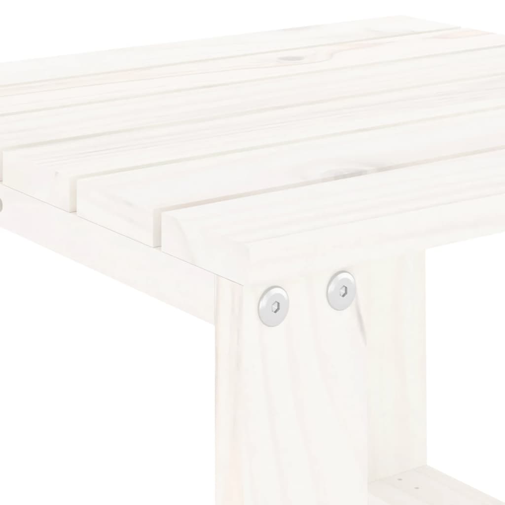 vidaXL Garten-Beistelltisch Weiß 40x38x28,5 cm Massivholz Kiefer