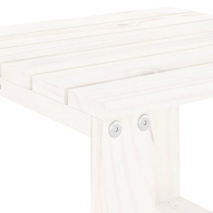 vidaXL Garten-Beistelltisch Weiß 40x38x28,5 cm Massivholz Kiefer