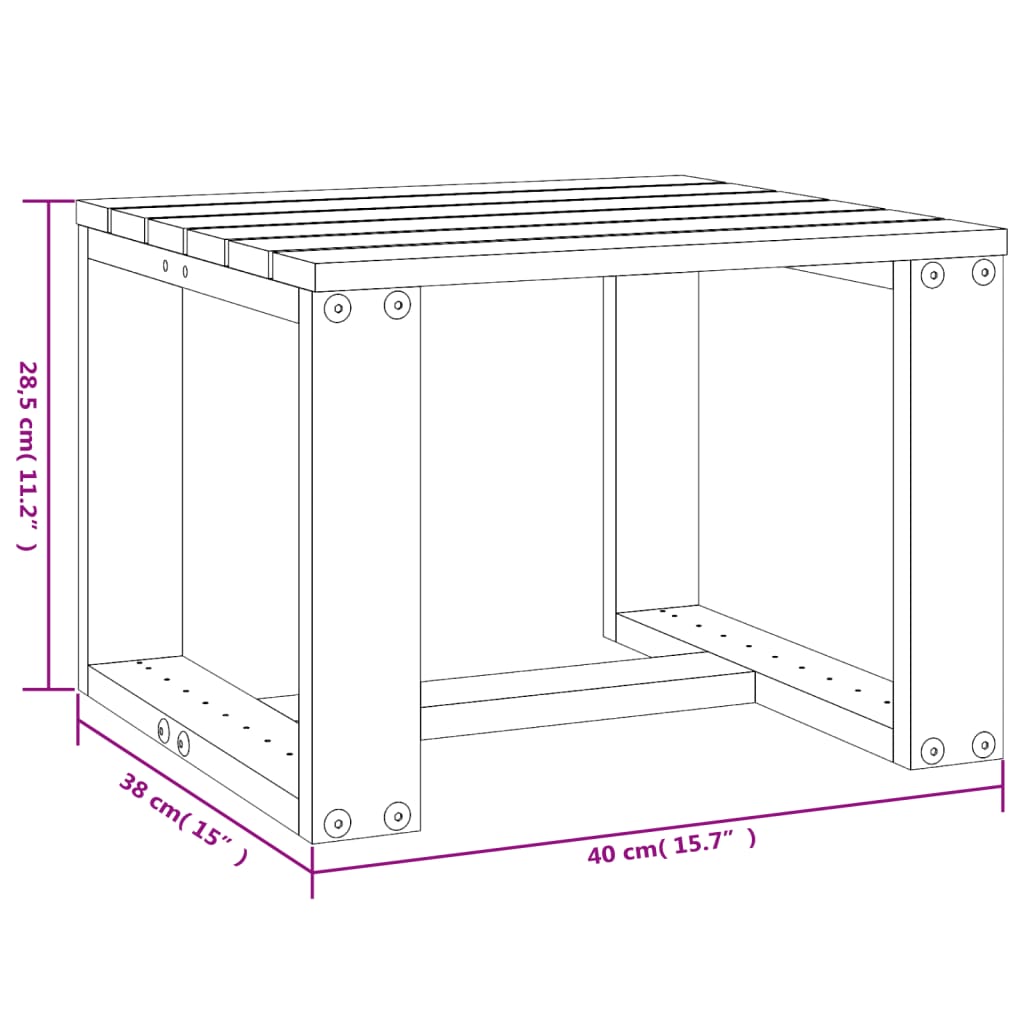 vidaXL Garten-Beistelltisch Weiß 40x38x28,5 cm Massivholz Kiefer