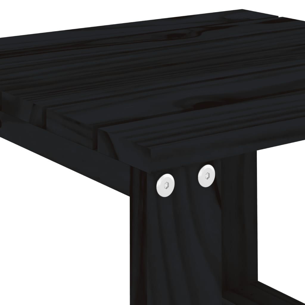 vidaXL Table d'appoint de jardin noir 40x38x28,5 cm Bois de pin massif