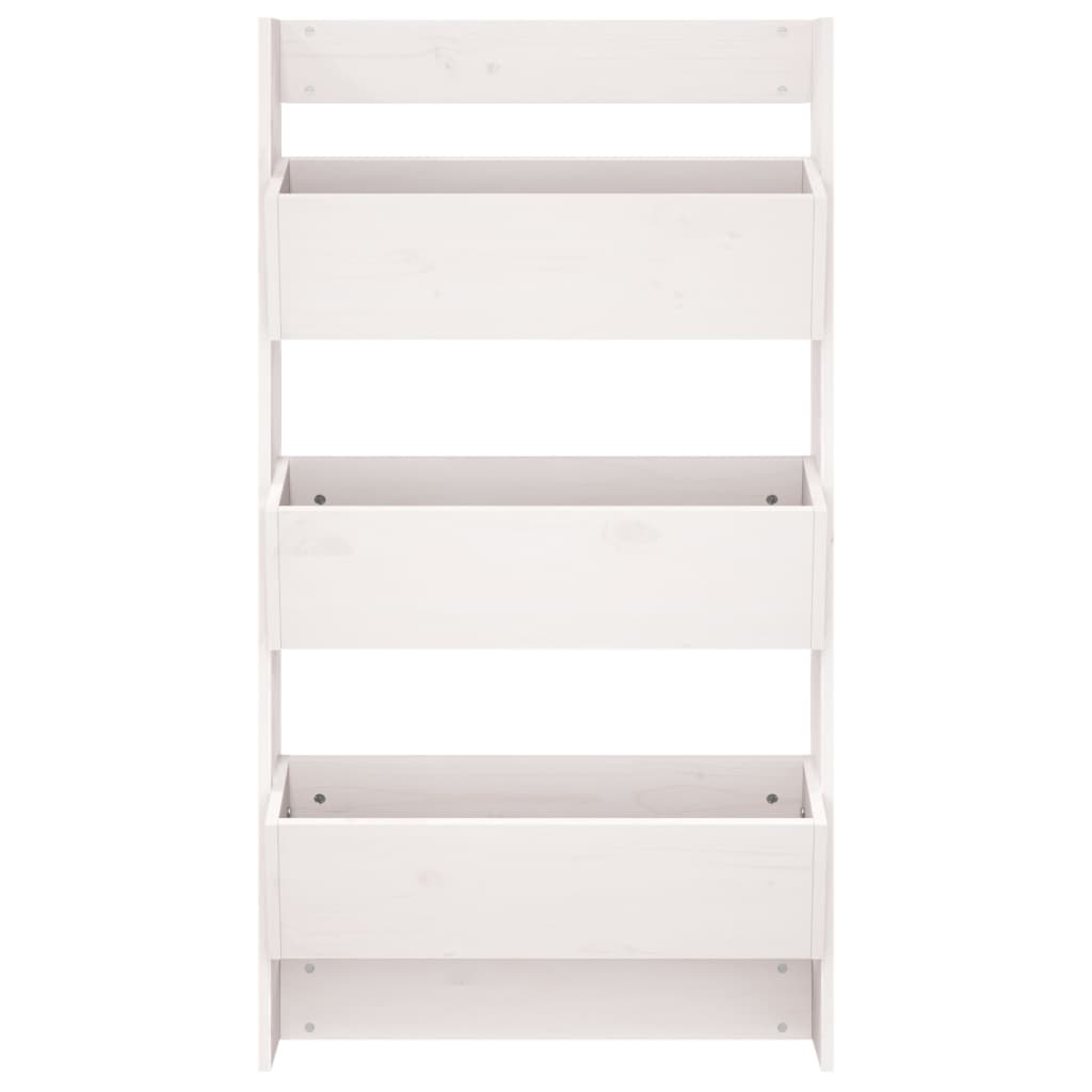 vidaXL Wand-Pflanzkübel mit 3 Fächern 60x18,5x110 cm Weiß Kiefernholz