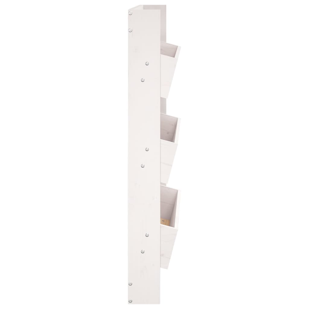 vidaXL Wand-Pflanzkübel mit 3 Fächern 60x18,5x110 cm Weiß Kiefernholz