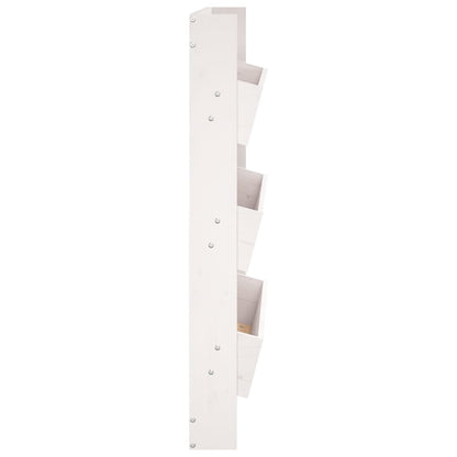 vidaXL Wand-Pflanzkübel mit 3 Fächern 60x18,5x110 cm Weiß Kiefernholz