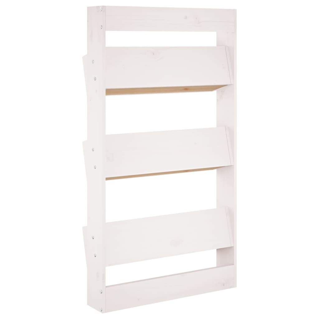 vidaXL Wand-Pflanzkübel mit 3 Fächern 60x18,5x110 cm Weiß Kiefernholz