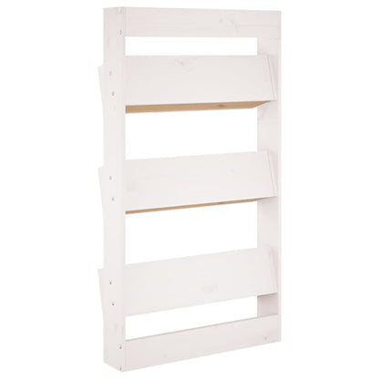 vidaXL Wand-Pflanzkübel mit 3 Fächern 60x18,5x110 cm Weiß Kiefernholz