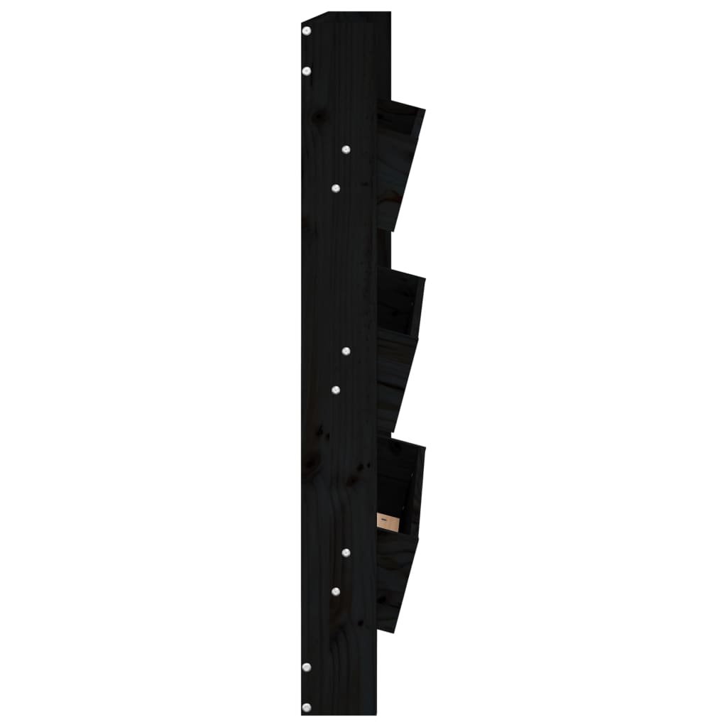 vidaXL Wand-Pflanzkübel 3 Fächer 60x18,5x110 cm Schwarz Kiefernholz